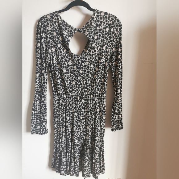 French Connection Black and Cream Spotted Mini Dress - Picture 2 of 6